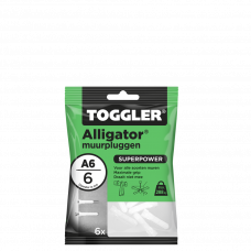 ALLIGATOR PLUG (GROEN) ø6MM A 6 (ZAK MET 6ST.)