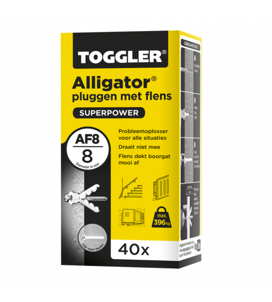 ALLIGATORPLUG MET FLENS TOGGLER 8MM AF 8