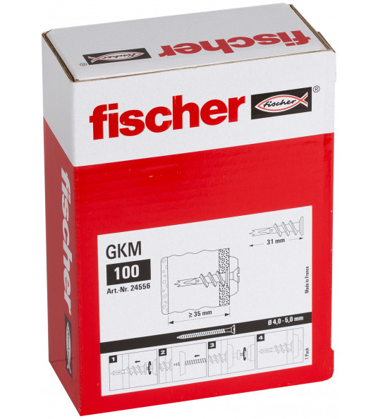 FISCHER GKM GIPSPLAATPLUG METAAL (100 STUKS) FISCHER GKM GIPSPLAATPLUG METAAL (100 STUKS)
