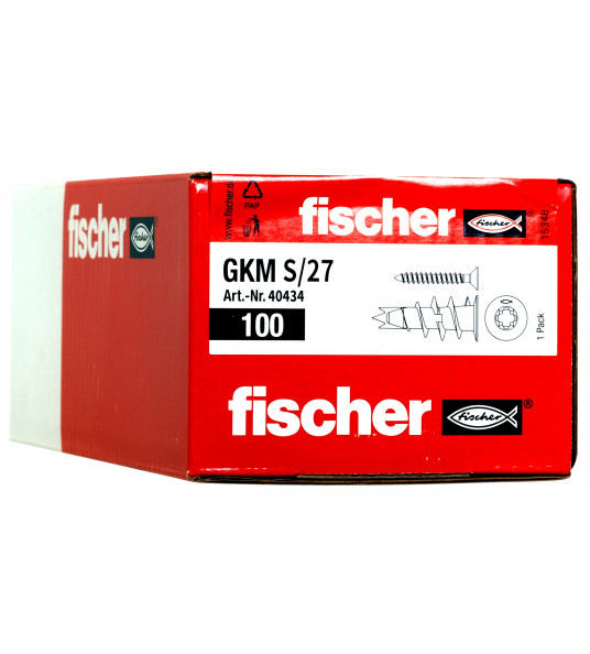 FISCHER GKMS 27 METALEN GIPSPLUG M SCHROEF (100 STUKS) FISCHER GKMS 27 METALEN GIPSPLUG M SCHROEF (100 STUKS)