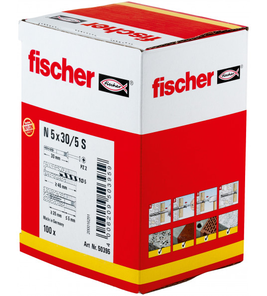 FISCHER N 5X30/5 S NAGELPLUG FISCHER N 5X30/5 S NAGELPLUG