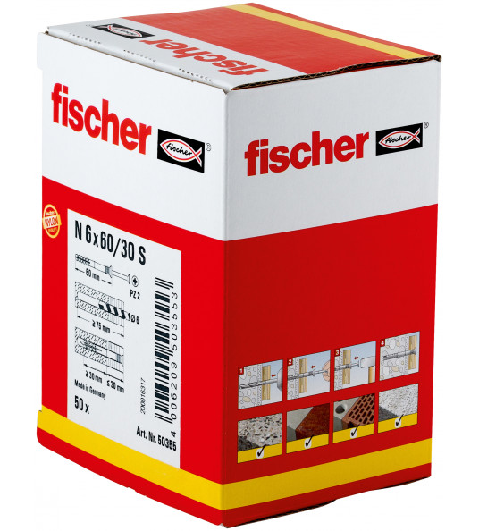 FISCHER N 6X60/30 S NAGELPLUG FISCHER N 6X60/30 S NAGELPLUG