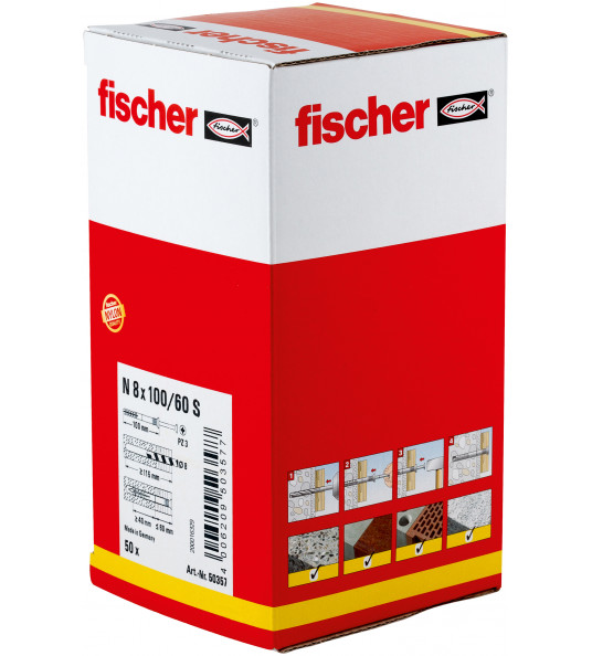 FISCHER N 8X100/60 S NAGELPLUG (50) FISCHER N 8X100/60 S NAGELPLUG (50)
