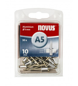 NOVUS BLINDKLINKNAGEL A5 X 10MM, ALU SB, 30 ST.