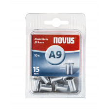 NOVUS BLINDKLINKMOER M6 X 15MM ALU 10 ST.