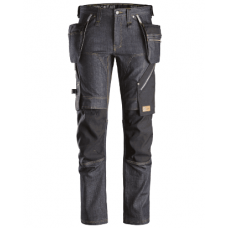 SNICKERS RUFFWORK DENIM WERKBROEK M HOLSTERZAKKEN BLAUW - ZWART MT154