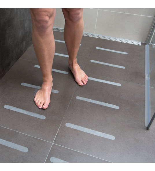 SECUCARE ANTISLIP STICKER, SEMI-TRANSPARANT, LANGWERPIG, 245 X 25 MM SECUCARE ANTISLIP STICKER, SEMI-TRANSPARANT, LANGWERPIG, 245 X 25 MM